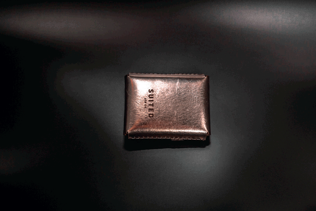 Rose Gold Italian Leather Tuck Pouch